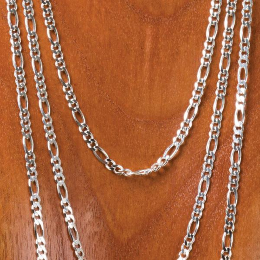 20 inch Figaro Silver Necklace Chain